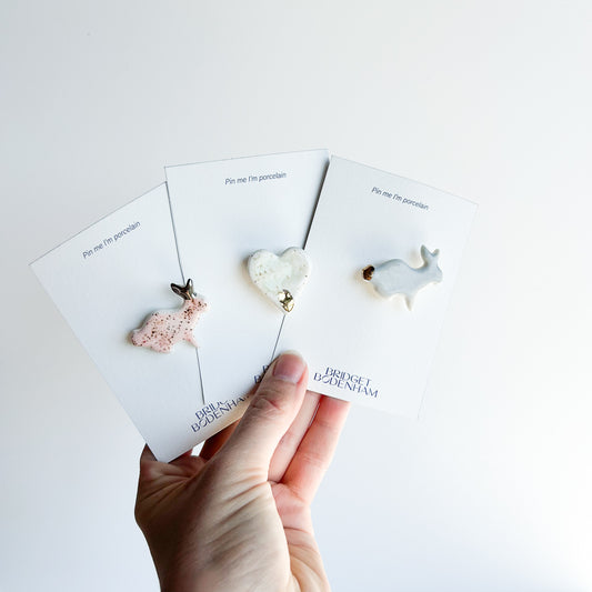 Porcelain pin set of 3