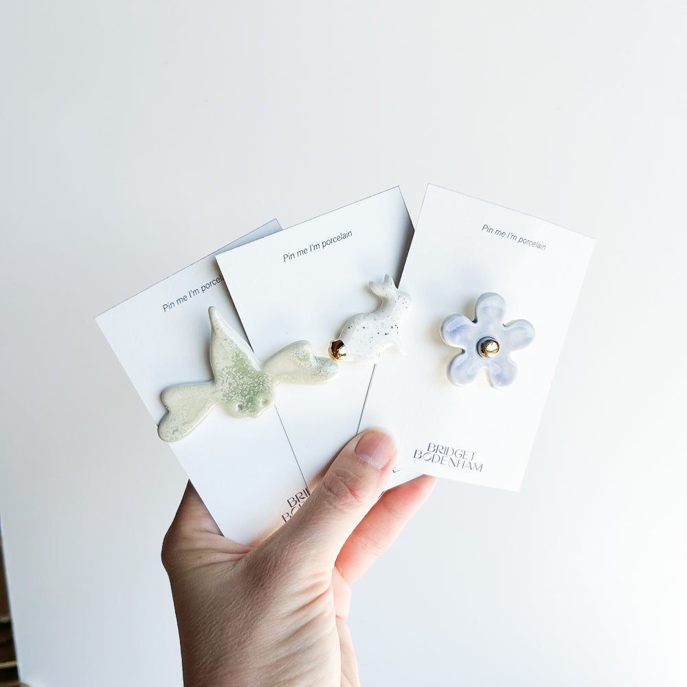 Porcelain pin set of 3