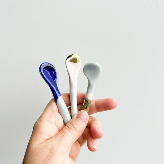 Spoon pack of three| Porcelain | Gold