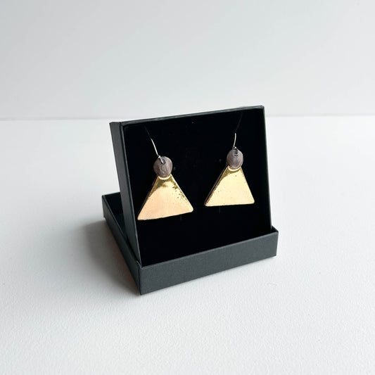 Large earrings | Porcelain | GOLD