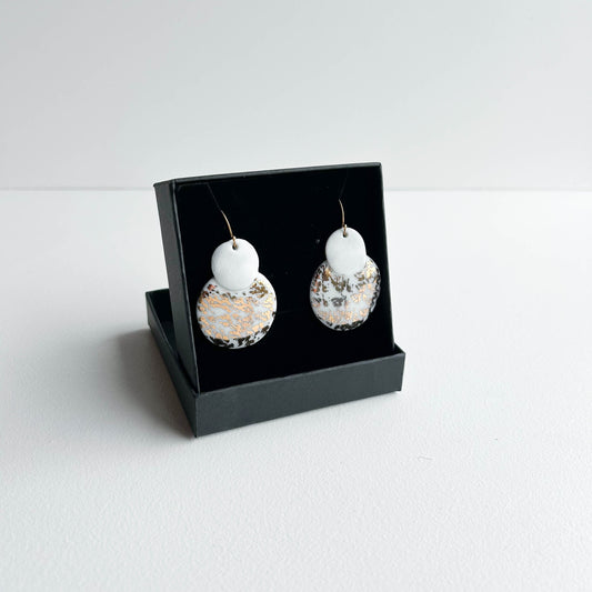 Large earrings | Porcelain | GOLD
