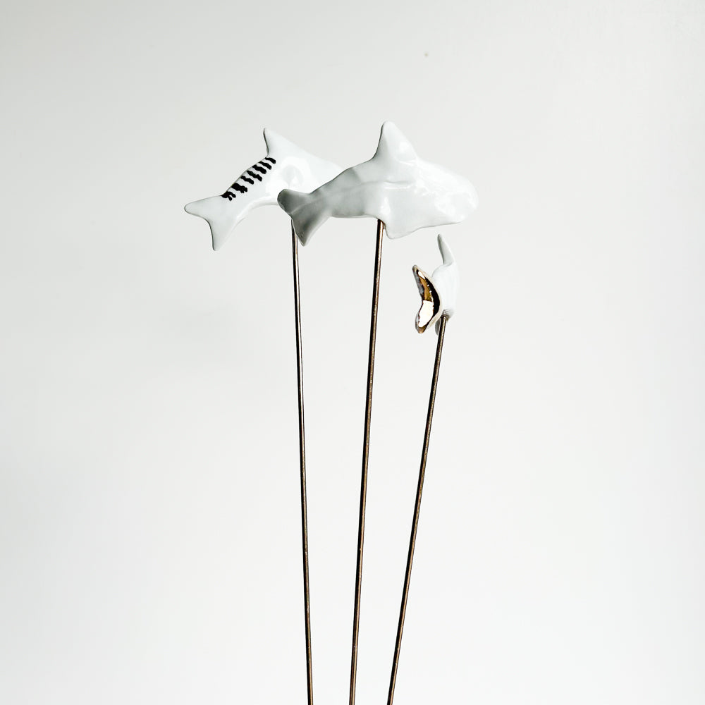 Porcelain Fish on brass wire - 3