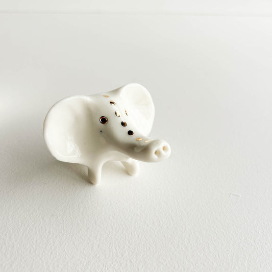 Porcelain Elephant White spotty trunk