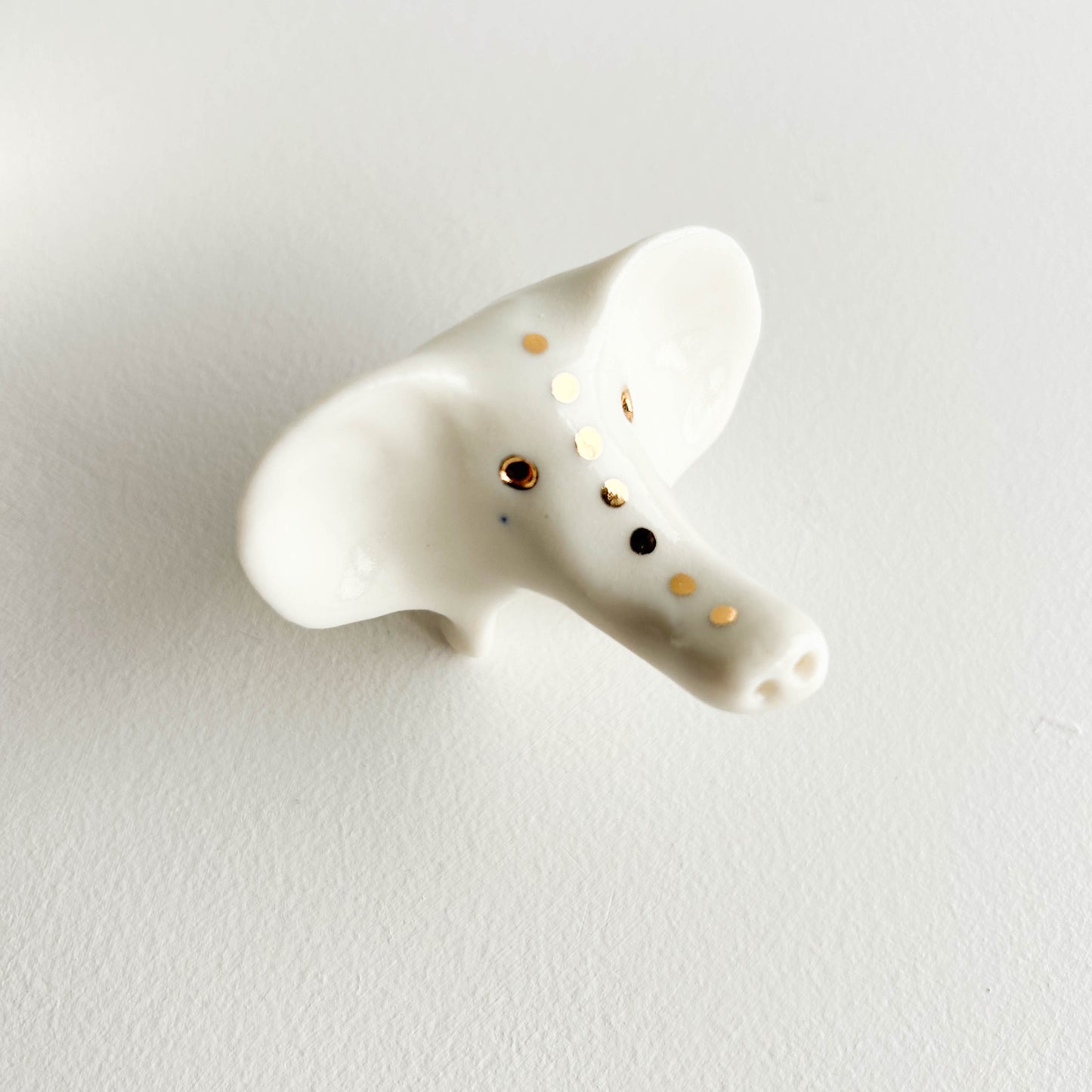 Porcelain Elephant White spotty trunk