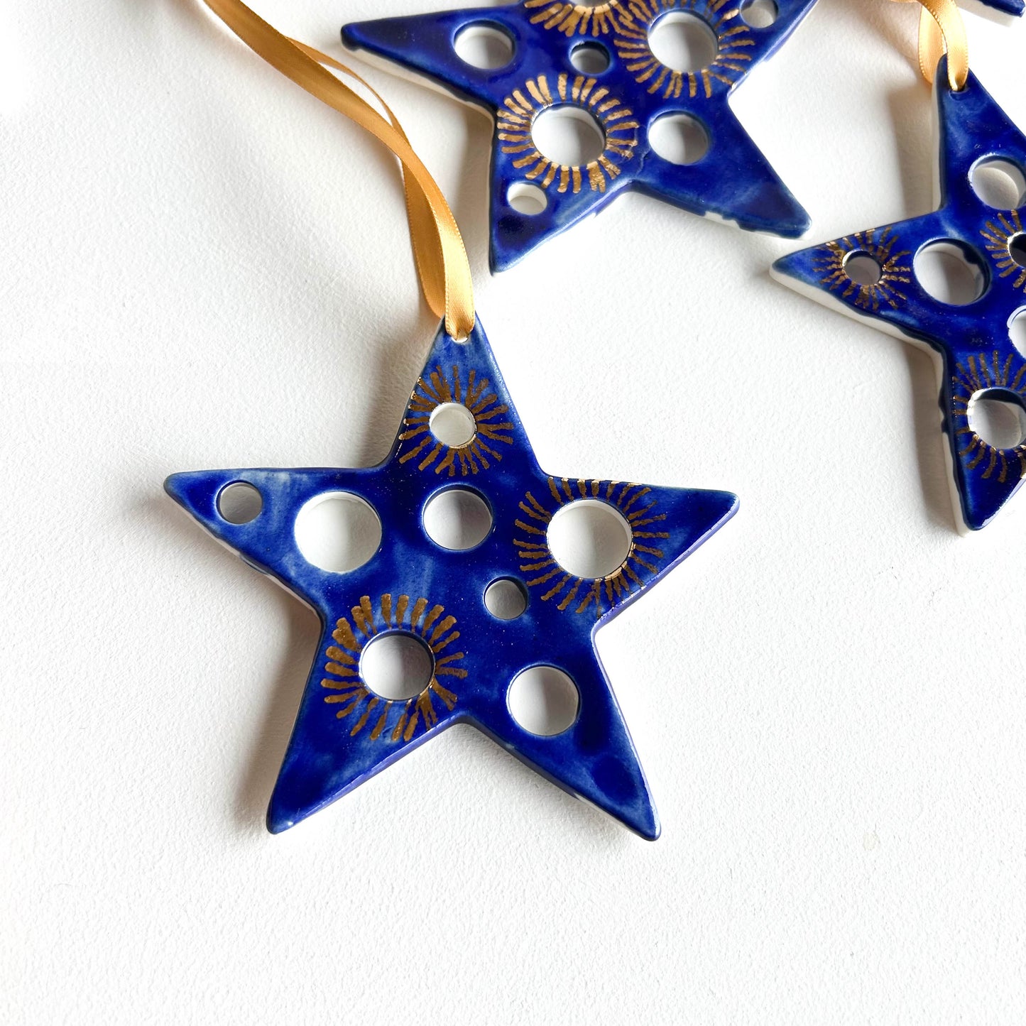 Large blue and gold Star Ornament