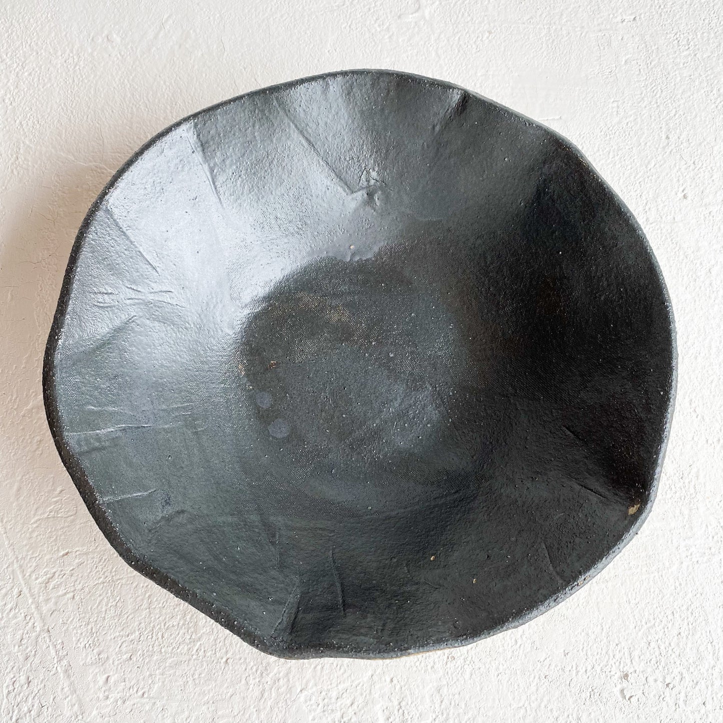 Matte Black Inner + Raw Sides | Large Serving Bowl