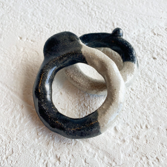 Yin + Yang - Black Matte | Napkin Ring Duo