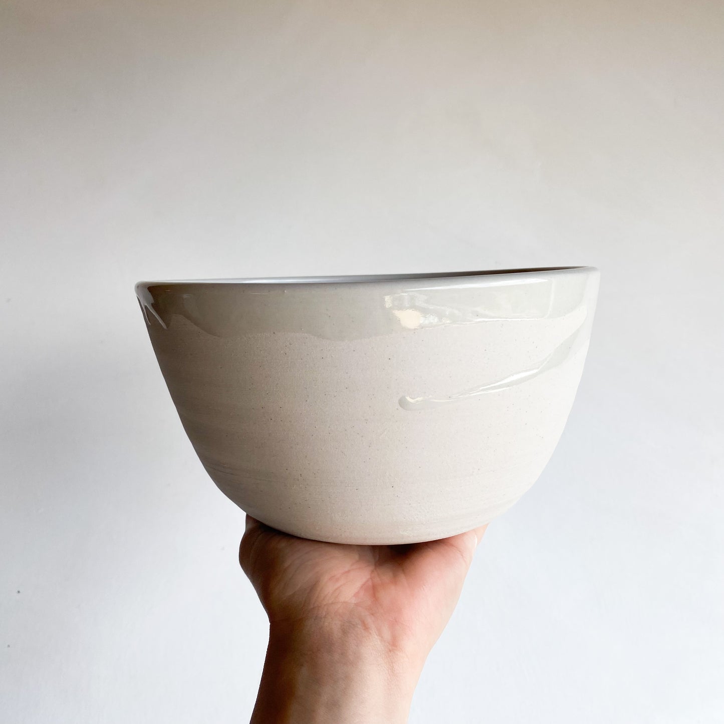 Natural Raw Texture w/ Clear Glaze Drip | Medium Mixing Bowl