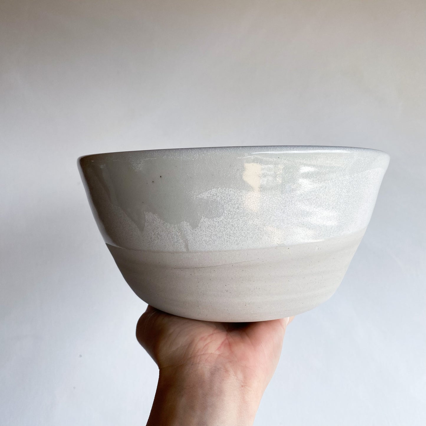 Natural Raw Texture 1/2 Milky Glaze | Medium Mixing Bowl